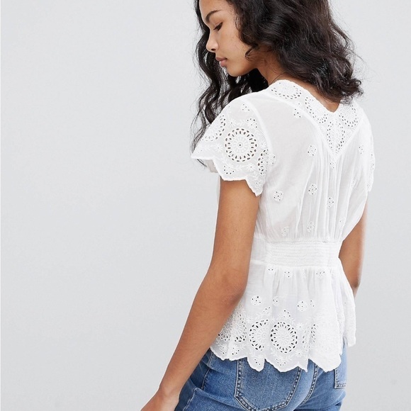 Free People NWT Truly Yours Eyelet Lace Top XS - Picture 7 of 7